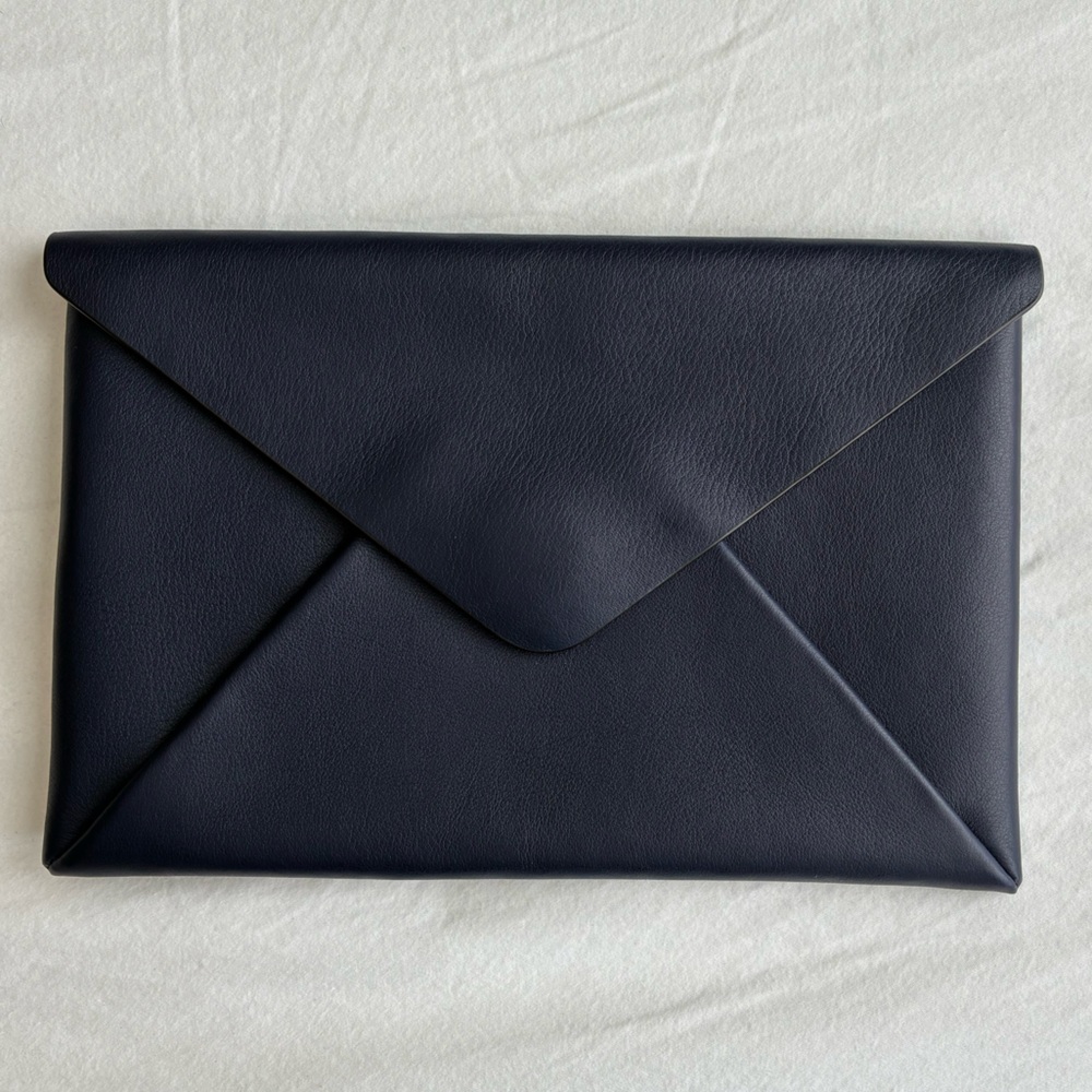 NWOT Michael Kors Collection Leather Envelope Clutch in Navy Blue